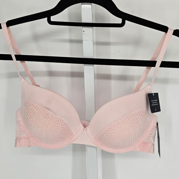 Tommy Hilfiger Womens Sz 34C Lightly Lined Demi Bra Light Pink NEW - Picture 1 of 6